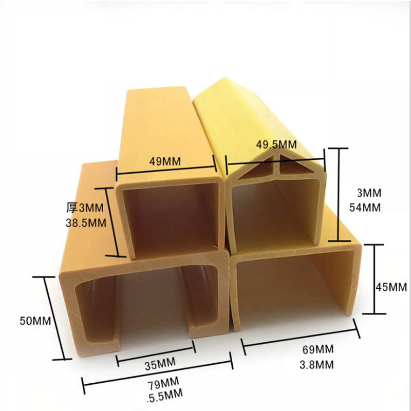 Kundenspezifische Multi-U-förmige Kanäle ABS UPVC PP PE PVC Kunststoff-Extrusionsprofile für die Dekoration des Maschinenschutzes